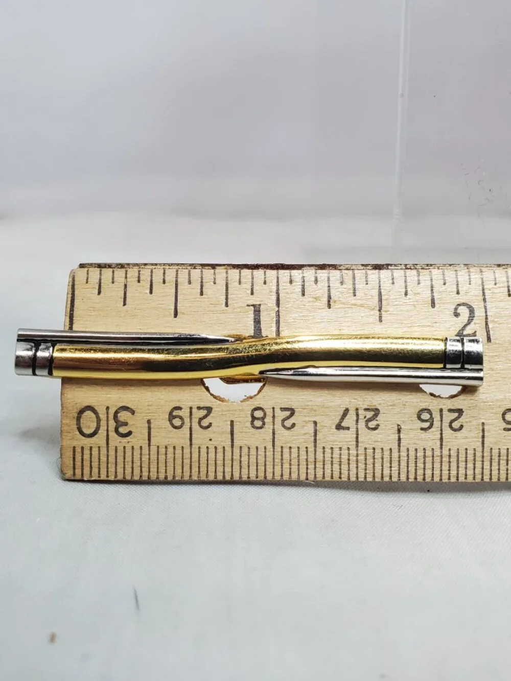 Vintage Two-Tone Gold and Silver-Plated 3-Piece Tie Clip & Cufflinks Set